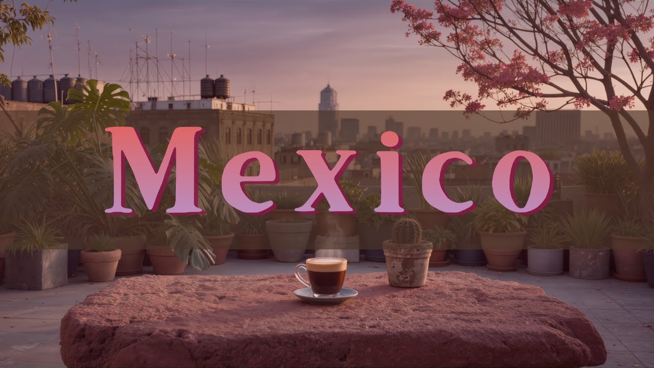 Mexican Cafe Ambience 🇲🇽 Bolero Lofi Guitar Music | CDMX Terrace View for Study, Work & Relax