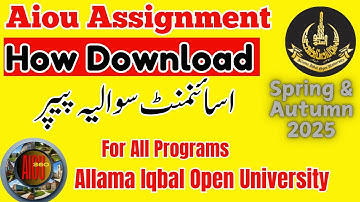 How download Aiou Assignment Question Paper || Aiou Assignment || Autumn 2025