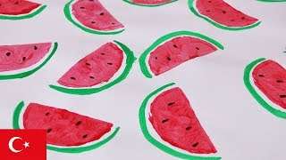 Elma baskısı nasıl yapılır?|karpuz şeklinde bir baskı! Elma baskısı nasıl yapılır?|karpuz şeklinde bir baskı!