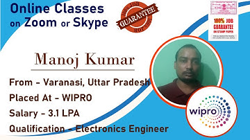 Congrats ,Manoj | Electronics Engineer | Salary 3.1 LPA | Got Select as System Engineer in " WIPRO "