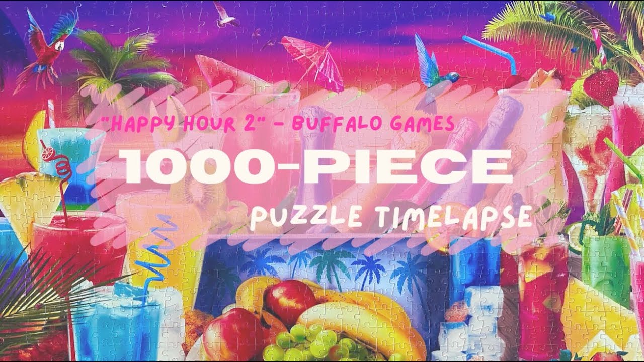 1000 Piece Puzzle Timelapse 🧩 - Happy Hour 2 - Buffalo Games - Put Together / Take Apart