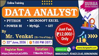 DATA ANALYST Online Training @ DURGASOFT
