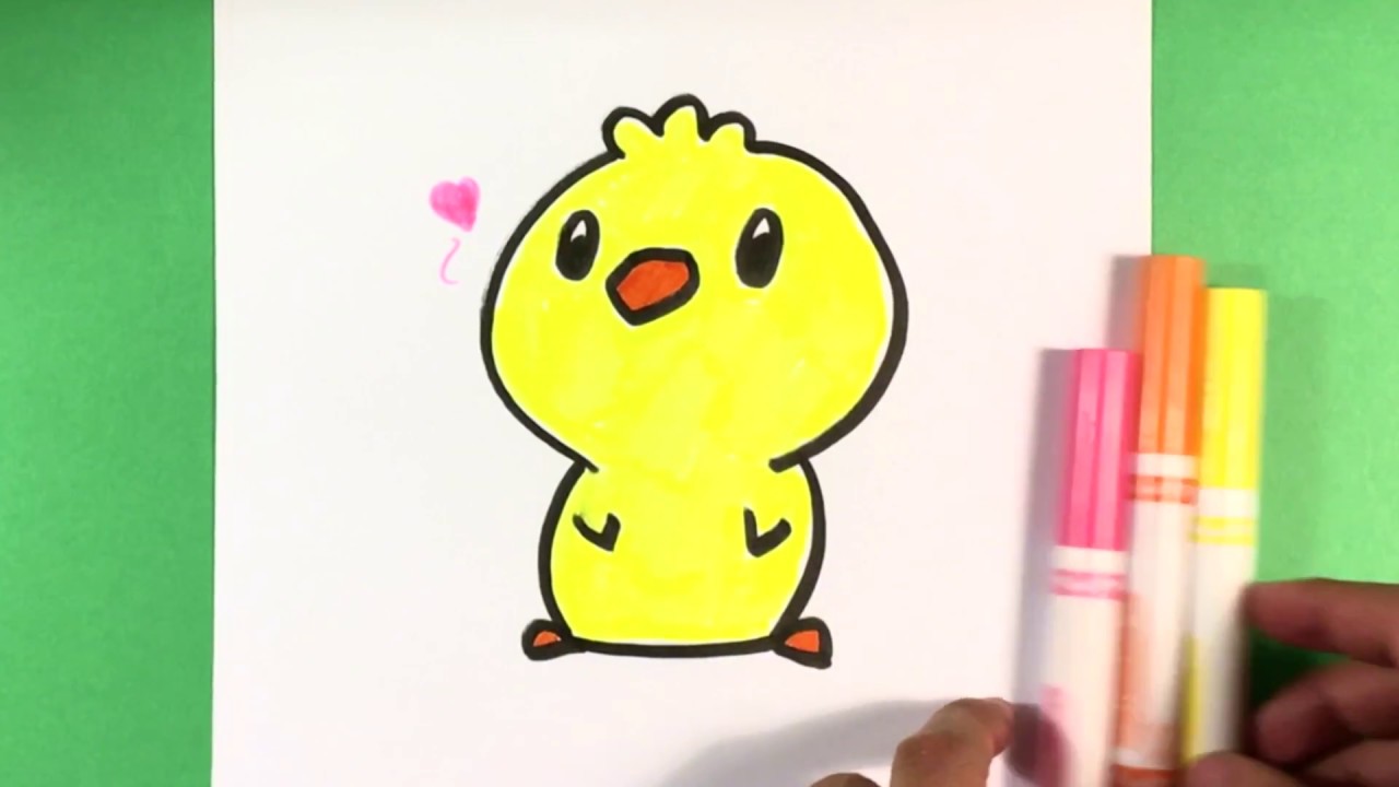 How to Draw a Cute Chick - Step by Step - Cute Animals to Draw - YouTube