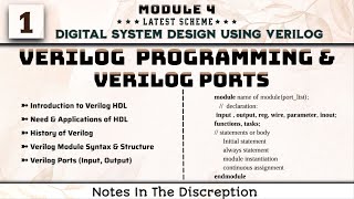 1 Introduction To Verilog Programming Verilog Ports Explained Module 4 DSDV 3rd Sem ECE VTU