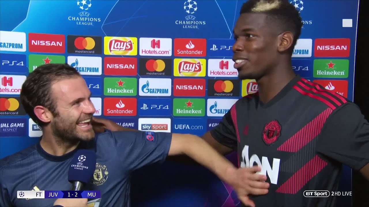 Paul Pogba Gatecrashes Juan Mata S Post Match Interview Juventus
