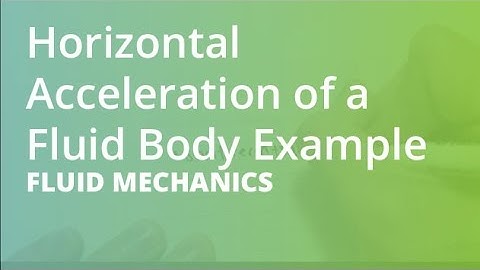 Horizontal Acceleration of a Fluid Body Example | Fluid Mechanics