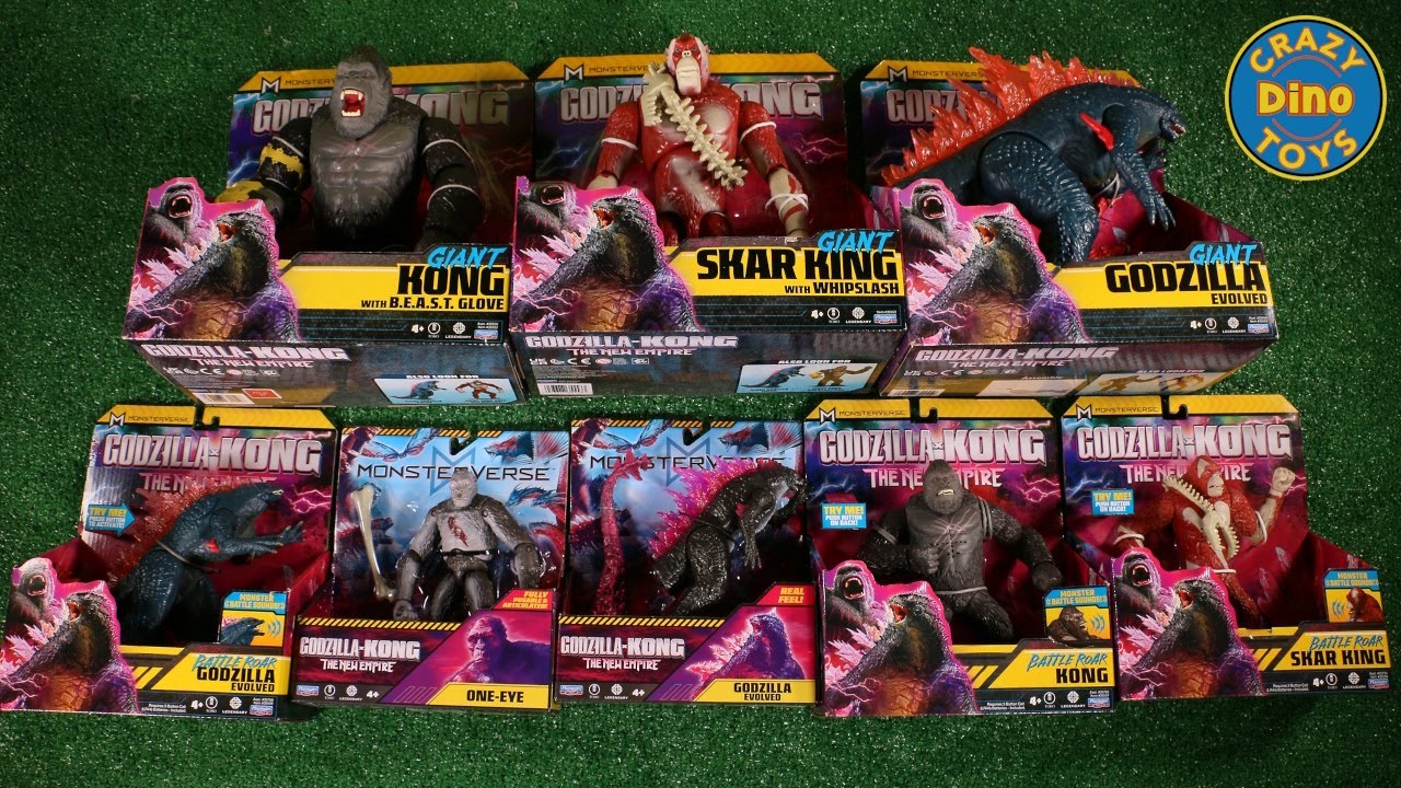 8 New Godzilla X Kong The New Empire Toys Unboxed 2025 Skar King, Godzilla, King Kong Monsterverse