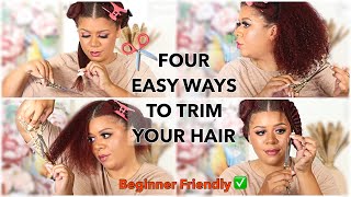 FOUR EASY WAYS On HOW TO TRIM Your Own Hair At Home| Beginner Friendly ✅  DIY HAIR TRIM +Hair Tips 📝