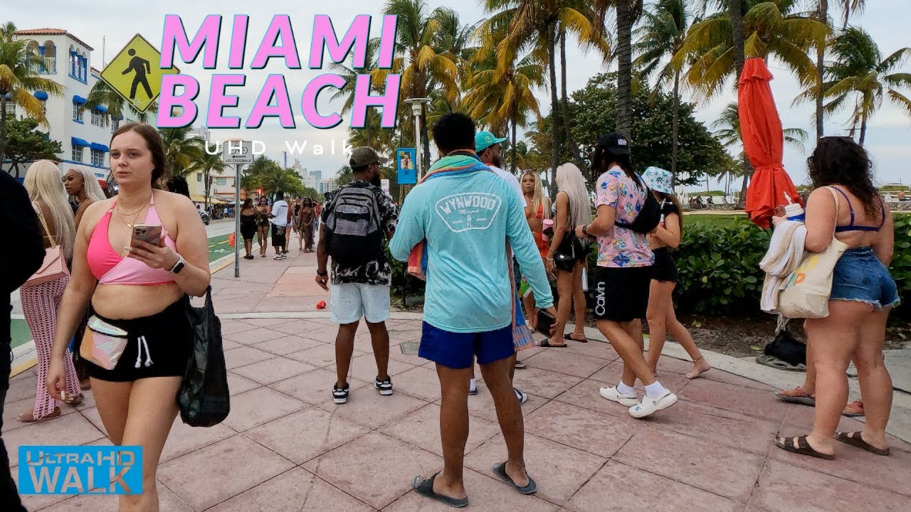 Spring Break 2022 Miami Beach Walk 4k 🇺🇸 Walking tour of Miami Beach