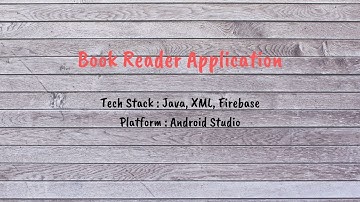 Book Reader Application || Android || Java || Firebase || Android Studio