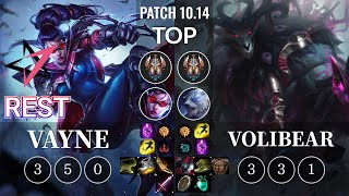 JT Rest Vayne vs Volibear Top - KR Patch 10.14