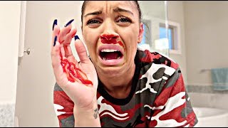 BLOODY NOSE PRANK ON HUSBAND!!