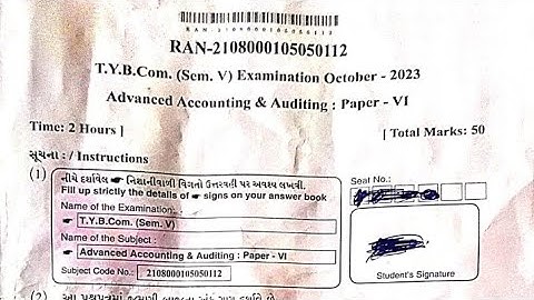 ACCOUNT  paper solution 2023 T.Y.B.COM  SEM-5  VNSGU