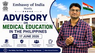 Embassy of India Philippines Advisory 17 June 2026 on Medical Education in The Philippines