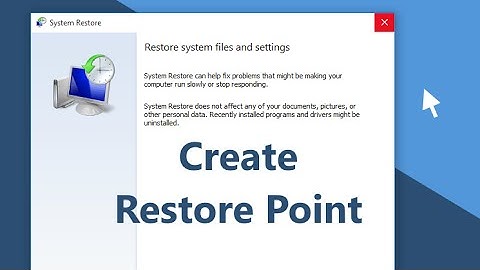 Windows 10 - How to Create a System Restore Point