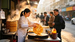 【LIVE】Before dawn, the young woman started setting up her stall to sell flatbread!
