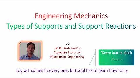 Lecture - 10 : Types of Engineering Supports and Support Reactions