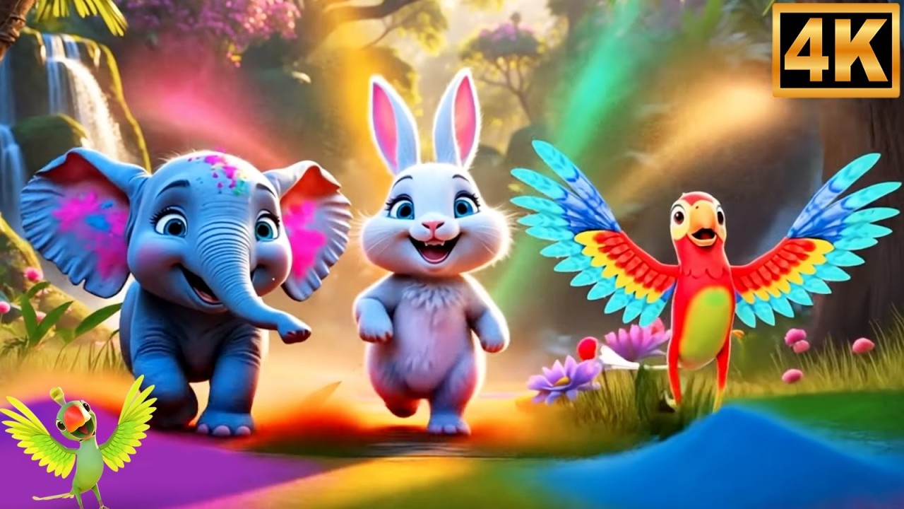 Holi Hai, होली है, Hindi Rhymes for Children and Happy Holi, Indian Festival Songs