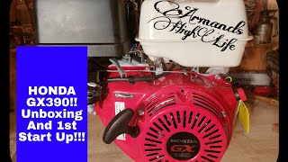 NEW  HONDA GX390, UNBOXING AND FIRST START UP!!!