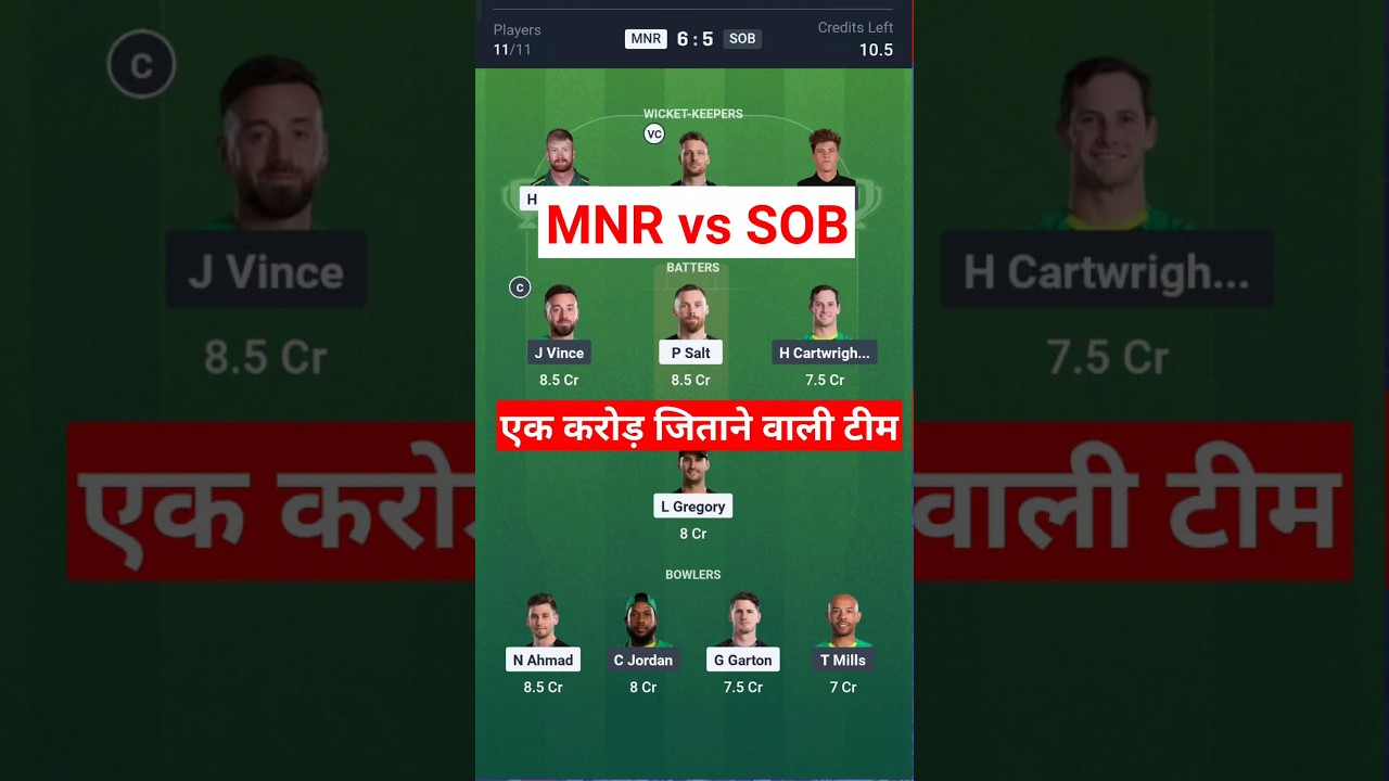 MNR vs SOB The Hundred team prediction ll Dream 11 team prediction 