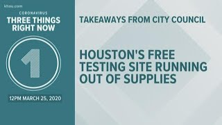Midday Wednesday coronavirus headlines for March 25: Houston's free testing site running out of supp