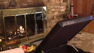 Richmond Espresso Leather Storage Ottoman