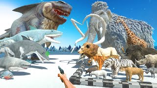 FPS Avatar in Snowland Rescues Animals and Fights King Shark - Animal Revolt Battle Simulator
