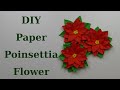 Paper Poinsettia Flowers. DIY Christmas decorations