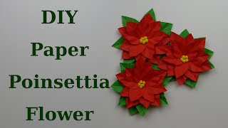 Paper Poinsettia Flowers. DIY Christmas decorations
