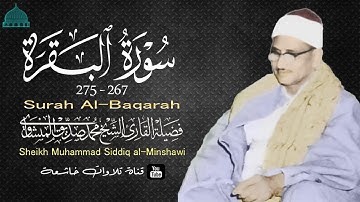 ستوديو نادر مماتيسر من سورة البقرة 267_275 لفضيلة الشيخ محمد صديق المنشاوي full hd
