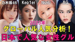 【2023年下半期】日本で人気なガールズグループ頂上決戦！世界でどれぐらい人気かがわかる！世界的に国別YouTube分析！【NiziU XG Kep1er 乃木坂46 AKB48】