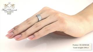 Diamantringe - RDW140W - 18kt Weissgold 5.2mm breit Eternity/ Ehering mit Princess Schliff Diamanten