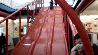 At the end of visit, several 500 startups folks took a ride down slide
inside 's main office in san bruno.