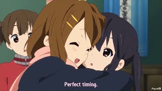 Every time Yui cuddles Azusa's cheeks ( K-ON!! )