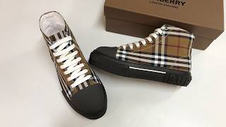 Burberry Vintage Check high top sneakers in birch brown Review