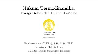 Hukum Termodinamika Bagian 1 Energi Dalam Dan Hukum Pertama