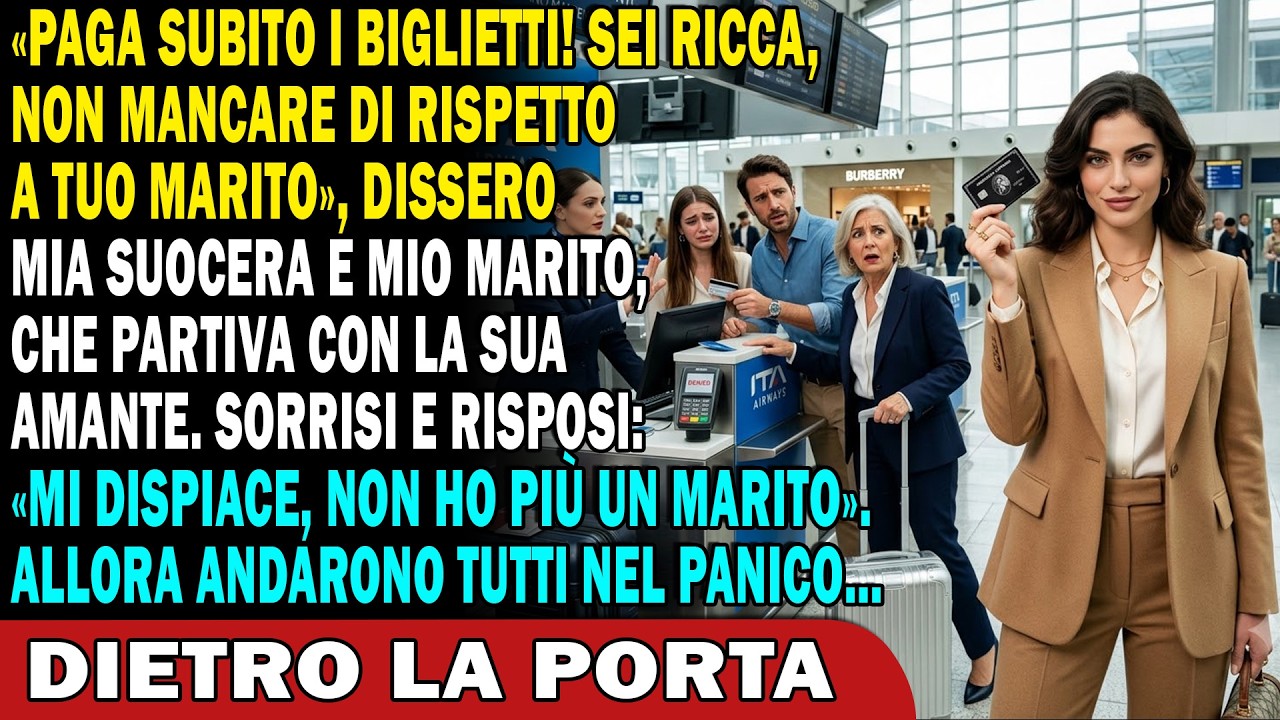 Mentre mio marito e mia suocera festeggiavano in un aeroporto internazionale con la sua amante, il mio telefono squillò. Era lui, in preda al panico. "Chiara, paga subito queste cazzo di...