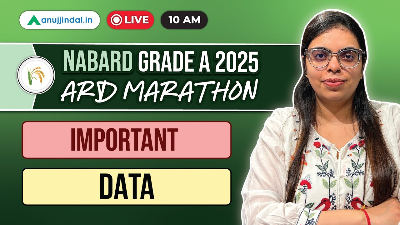 NABARD Grade A 2025: Important Data | Agriculture & Rural Development | Anuj Jindal