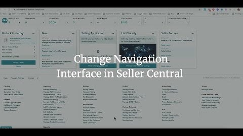 Switching Navigation in Seller Central