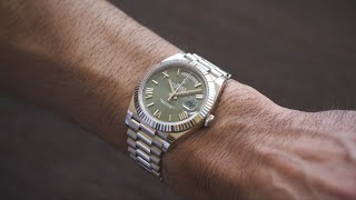 [4K] Rolex Day-Date Olive Green in White Gold Review: The ultimate sleeper? | Hafiz J Mehmood