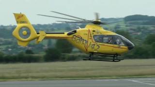 Eurocopter EC135 SAMU42 [Hélicap] (F-GMHJ) take off at St Etienne Bouthéon (EBU/LFMH)