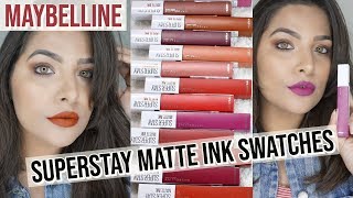 *NEW* Maybelline Superstay Matte Ink Swatches & Review | All 13 Shades | Anubha