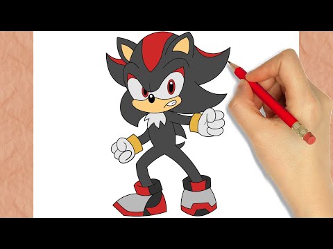 Como DESENHAR o SHADOW do SONIC passo a passo - Como DIBUJAR a SHADOW de  SONIC paso a paso 