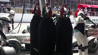 Michael Schumacher pitstop 2011 Brazil