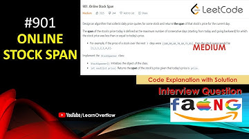 Online Stock Span | LeetCode 901 | Previous Greater Element | Java | @LearnOverflow