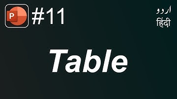 Create A Table in MS PowerPoint | Microsoft PowerPoint in Urdu & Hindi
