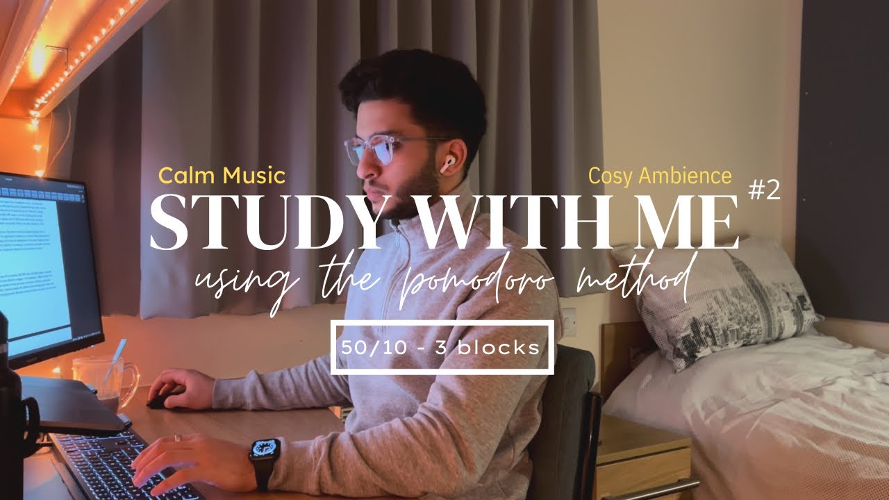 STUDY WITH ME - POMODORO (3 hours, Instrumental Music, Cosy Vibes)