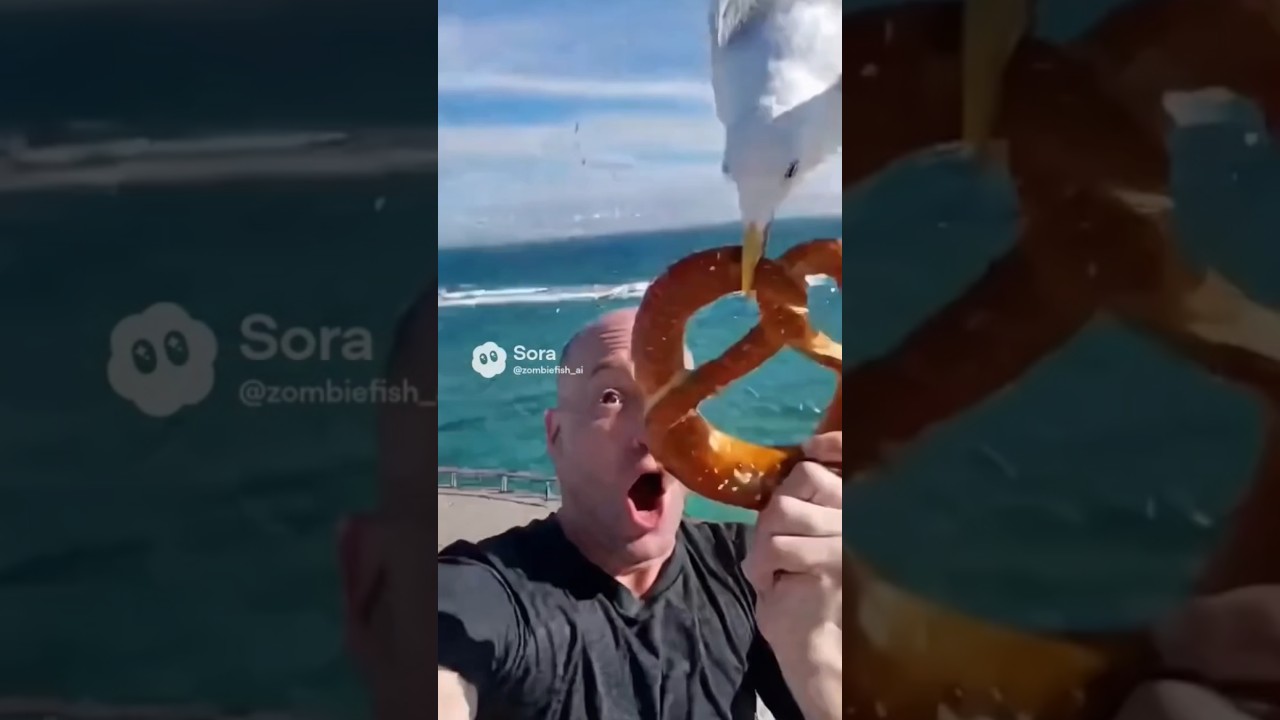 Seagull carries man away 