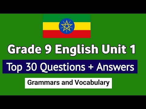 Top 30 Questions From Grade 9 English Unit 1 Grammar And Vocabulary Questions