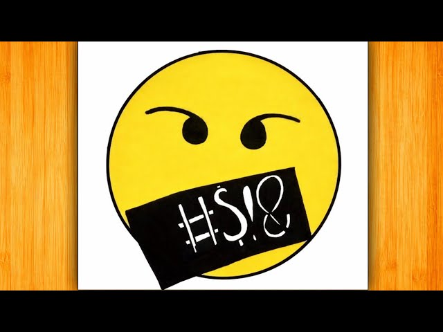 How to Draw 🤬 Emoji | Easy Angry Emoji Drawing Tutorial Step By